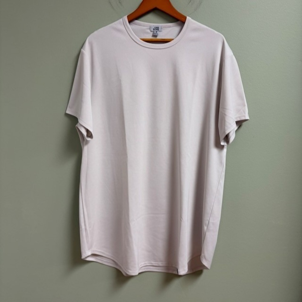 One Bone Mens T-Shirt Light Gray Crew Neck Relaxed Fit Size 1 2XL Casual Comfort